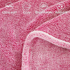 Exclusivo Mezcla Plush Fuzzy Fleece Throw Blanket Extra Large, Super Soft, Fluffy and Warm Blankets for Couch, Bed, Suitable for All Seasons (50x70 Inches, Mixed Hot Pink)