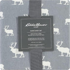 Eddie Bauer - Twin Sheets, Cotton Flannel Bedding Set, Brushed For Extra Softness, Cozy Home Decor (Elk Grove, Twin)