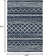 SAFAVIEH Arizona Shag Collection Area Rug - 5'1" x 7'6", Slate Blue & Ivory, Moroccan Design, Non-Shedding & Easy Care, 1.6-inch Thick Ideal for High Traffic Areas in Living Room, Bedroom (ASG741L)