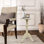 Decor Therapy Simplify Round Pedestal Accent Side Table, Chic & Compact MDF Furniture for Traditional Stylish Spaces - Buttermilk - (15" x 15" x 24")