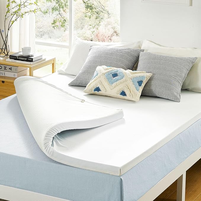 Best Price Mattress 3 Inch Gel Memory Foam Mattress Topper with Cover, CertiPUR-US Certified, Dorm Essentials, Short Queen