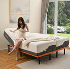 ESHINE Split King Adjustable Bed Frame - Independent Control, Adjustable Bed with Massage, Wireless Remote, Foot&Head Incline, Zero Gravity, Dual USB Ports, Under Bed Light, E3000 Premium Series