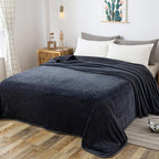 Richave Fleece Blanket Twin/Twin XL Lightweight Extra Long Throw for The Bed Warm Sofa Blanket 66" x 90"(Dark Grey Twin)