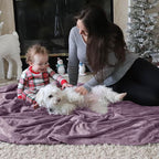 Bedsure GentleSoft Fleece Bed Blankets Queen Size Fog Purple - Soft Lightweight Plush Fuzzy Cozy Luxury Blanket Microfiber, 90x90 inches