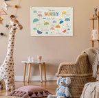 Boho Rectangular Banner Flag Wall Sign Decor Gift for Baby Boy Girl Kids,Nursery Classroom Baby Room Bedroom Living Room Office Dorm Decor-You Are Worthy Even If You-Birthday Christmas Gift