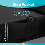 DREAMCARE King Size Sheets Set – 6 pcs Cooling Bed Sheets – up to 21” Deep Pocket King Sheet Set – 2500 Supreme Collection – Extra Soft 100% Brushed Microfiber Hotel Luxury with Side Pocket – Black