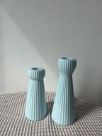 Taper Candle Holders for Candlesticks Ceramic Candle Stick Candle Holder- Set of 2 Decorative Candle Stand for Wedding Decor,Dinner Party and Table Centerpieces,Housewarming Gift Blue