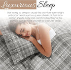 Linen Market Double-Brushed Patterned Microfiber Queen Sheet Set 4 Piece – Oeko-TEX Certified Ultra Soft & Wrinkle-Free - 16" Deep Pocket Sheets - Easy Care Queen Size - Polka Dot Gray