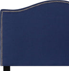 Flash Furniture Lexington Upholstered Twin Size Headboard with Accent Nail Trim in Navy Fabric