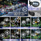 Anordsem Solar Lights Outdoor Decorative: Bendable Copper Wire with 120 LED Firework Beads - Waterproof DIY White Fun Decorating Yard Garden Patio - Christmas Gifts for Homeowner Over 30