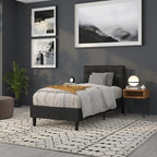 Flash Furniture Lennox Tufted Upholstered Twin Size Headboard in Black Vinyl