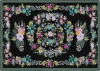 Flagship Carpets Schoolgirl Style Vintage Floral Educational Area Rug for Kids Room Seating Décor, Children's Classroom, Play Carpet for Teaching and Playroom, 5' x 7'6", Black & Multi