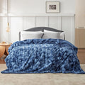 Bedsure GentleSoft Sherpa Fluffy Blanket King Size for Bed - Fleece Warm and Cozy for Women Gift, Plush & Fuzzy Faux Fur Christmas Blanket for Couch, Sofa Decor, Tie Dye Design, Indigo, 108x90 Inches
