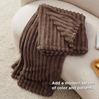 Bedsure GentleSoft Fondue Fudge Fleece Blanket for Couch - Cozy Soft Blankets for Women, Cute Small Throws for Girls, 50x60 Inches