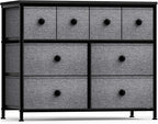 Sorbus Dresser with 8 Drawers - Chest Clothing Organizer Unit with Steel Frame Wood Top Knob Handle Easy Pull Fabric Bins - Large Storage Furniture for Bedroom, Hallway, Living Room, Nursery & Closet