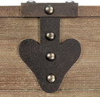 Household Essentials Antiqued Decorative Trunk, Large, Chinese Fir Panel and MDF, Smooth Backing and Metal Hinge Accent, Flat Top and Stay-Open Lid