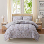 Paisley Comforter Set Twin Size with Sheets Bed in a Bag – Deep Pocket Fitted Sheet with Elastic Corners, Cozy Comforter, Pillowcases & Shams – Soft Microfiber All Season Bedding – Machine Washable