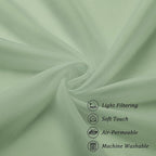 Chyhomenyc Sage Green Sheer Curtains 54 Inch Long 2 Panels Set, Short Rod Pocket Voile Drapes for Dinning Small Windows Bathroom Living Room Bedroom, Each 42Wx54L in, 2PCS, Sage Green
