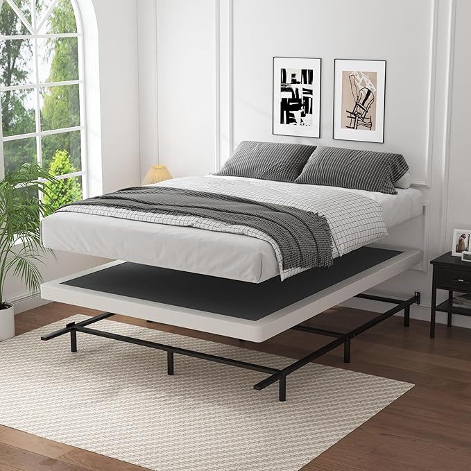 Low Profile Box Spring Queen - 3 Inch Box Spring Queen Heavy Duty Bed Foundation Metal Bed Base Easy Assembly