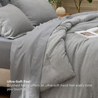 Bedsure Full Comforter Set Dark Grey - Bed in a Bag Full Size Bedding 7 Pieces, Cationic Dyed Bed Set Gift for Family, Dark Grey Soft Bedding for All Seasons Comforter with Sheets, Pillowcases & Shams