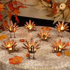 SAND MINE Metal Turkey Tea Light Candle Holders, Thanksgiving Candle Holder, Turkey Candle Holder, Metal Candle Holder, Thanksgiving Home Table Decoration (12)