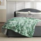 Bedsure GentleSoft Sherpa Fluffy Blanket Twin Size - Fleece Warm and Cozy Throw for Women Gift, Plush & Fuzzy Faux Fur Christmas Blanket for Couch, Bed Decor, Tie Dye Design, Sage Green, 60x80 Inches