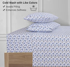 RUVANTI Flannel Sheets King Size - 100% Cotton Brushed King Size Sheets Set - Deep Pockets 16 Inches Bed Sheets - All Seasons Breathable & Extra Soft - Warm & Cozy, 4 Piece, Snow Flake Grey