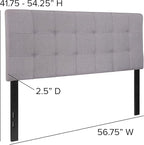 Flash Furniture Bedford Tufted Upholstered Full Size Headboard in Light Gray Fabric