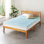 Mellow 3 Inch 5-Zone Memory Foam Mattress Topper, Cooling Gel Infusion, Dorm Essentials, King Blue