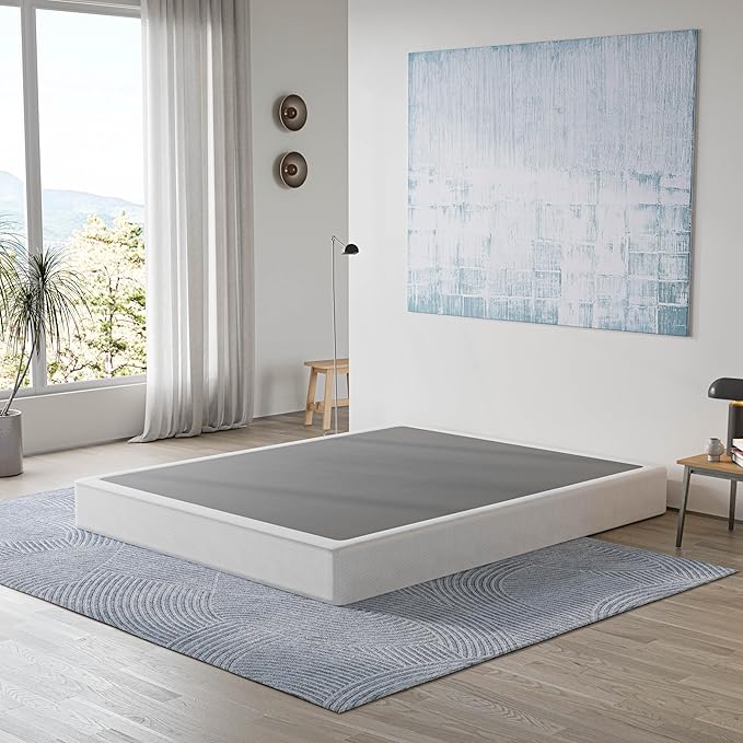 Queen Box Spring 5 Inch Low Profile Heavy Duty Metal Frame Mattress Foundation for Queen Size Bed, Quiet Noise-Free,Easy Assembly, 3000lbs Capacity