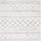 SAFAVIEH Arizona Shag Collection Area Rug - 3'2" Square, Ivory & Grey, Moroccan Design, 1.6-inch Thick, Non-Shedding, Ideal for High Traffic Areas in Living Room, Bedroom, Dining (ASG741F-3SQ)