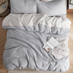 Bedsure Cotton Duvet Cover Set - 100% Cotton Waffle Weave Grey Duvet Cover Oversized King Size, GentleSoft™ and Breathable Bedding Set for All Season, 3 Pieces, 120"x98"
