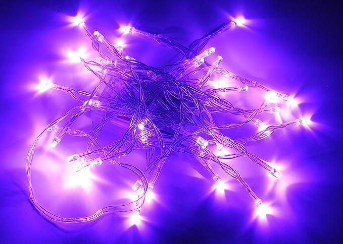 Karlling Battery Operated Purple 40 LED Fairy Light String Wedding Party Xmas Christmas Decorations(Purple)