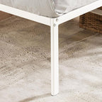 Best Price Mattress 16 Inch Metal Platform Bed Frame, Heavy Duty Steel Slats, White, Twin