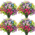 Ouddy Decor 24 Bundles Artificial Flowers for Outdoors Multicolor Fake Flowers Plastic Plants Faux Lavender UV Resistant for Spring Summer Garden Patio Window Box Office Table Kitchen Home Decor