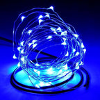 Karlling USB Plug in LED Fairy Lights,50 LED Bulbs 16 Ft Silver Wire Starry String Lights for Bedroom Patio Garden Party Wedding Commercial Lighting (Blue)