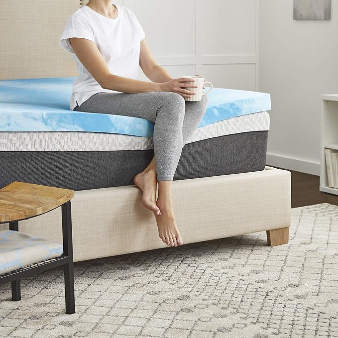 2" SealyChill™ Memory Foam Mattress Topper, Washable Allergen Resistant Cover, Queen (F02-00159-QN0) , White