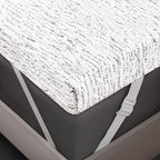 Subrtex Mattress Topper Cover King Size 4 Inch (Only Cover) Mattress Topper Protector Bedding Removable Encasement with Zipper Closure