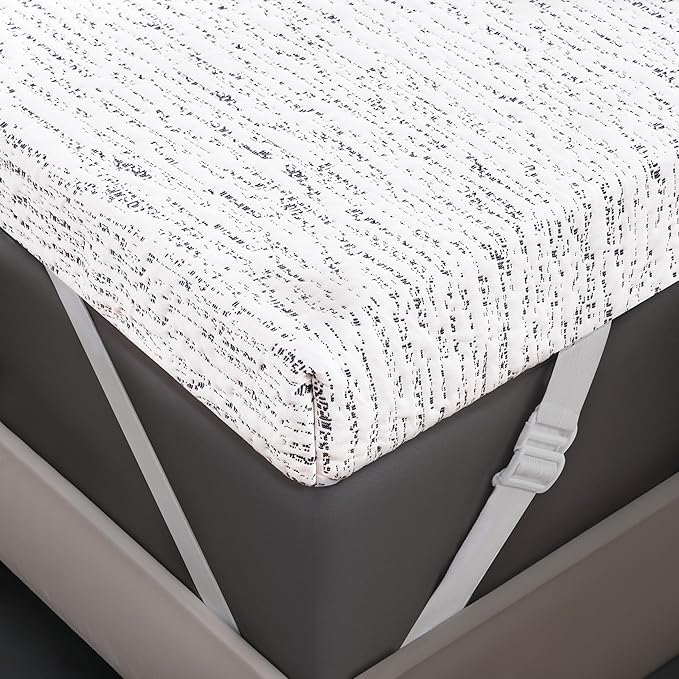 Mattress Topper Cover (Only Cover) Mattress Topper Protector Bedding Removable Mattress Encasement with Zippers