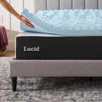 LUCID 3 Inch Gel Memory Foam Mattress Topper, Twin XL size – 5 Zones – Cooling Gel Infusion – CertiPur Certified Foam