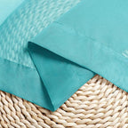 Chyhomenyc Turquoise Sheer Curtains 54 Inch Long 2 Panels, Light Filtering Rod Pocket Voile Short Curtains Drapes for Living Room Bedroom Small Windows, 42Wx54L Inches