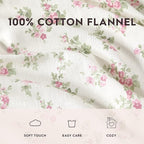 Laura Ashley Home | Flannel Collection | Premium Ultra Soft Cozy Lightweight Cotton Flannel Bedding Sheet Set, Wrinkle, Anti-Fade, Stain Resistant & Hypoallergenic, Twin, Audrey Pink (201589)