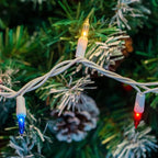 Dazzle Bright 4th of July Lights, 20FT 100 Count Independence Day Mini String Lights Plug in Waterproof Christmas for Outdoor Indoor Home Party Decorations, Red Blue and White
