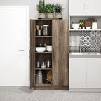 Prepac Elite Tall Garage Storage Cabinet & Pantry Storage Cupboard, 2-Door Freestanding Bathroom or Pantry Cabinet with Adjustable Shelves, 16" D x 32" W x 65" H, Drifted Gray
