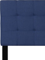 Flash Furniture Bedford Box Stitch Tufted Upholstered Queen Size Headboard in Navy Fabric