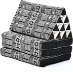 Leewadee - Comfortable Japanese Floor Mattress - Thai Floor Bed with Triangle Cushion - Futon Mattress - Thai Massage Mat, 67 x 21 inches, Anthracite Black, Kapok Filling