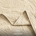 Love's cabin Twin Quilt Set Camel Bedspreads - Soft Bed Fall Lightweight Bedspread Comforter - Modern Style Coin Pattern Coverlet for All Season - 2 Pieces (1 Quilt, 1 Pillow Sham)