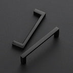 Ravinte 5 Pack Matte Black Cabinet Pulls, 3-3/4 Inch (96mm) Hole Center Slim Kitchen Handles, Square Drawer Pulls for Cabinets & Cupboards, Hardware