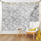 Lunarable Volleyball Tapestry Twin Size, 3 Dimensional White Balls Sports Equipment Digital Composition Team Event, Wall Hanging Bedspread Bed Cover Wall Decor, Twin Size, Grey