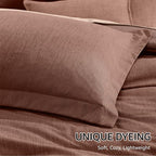 Monbix California King Comforter Set - 7 Pieces Cationic Dyeing Terracotta Bed in a Bag Cal King Bed Sets with Comforter, Sheets, Pillowcases & Shams, Reversible Bedding Comforters Sets (108 * 92)